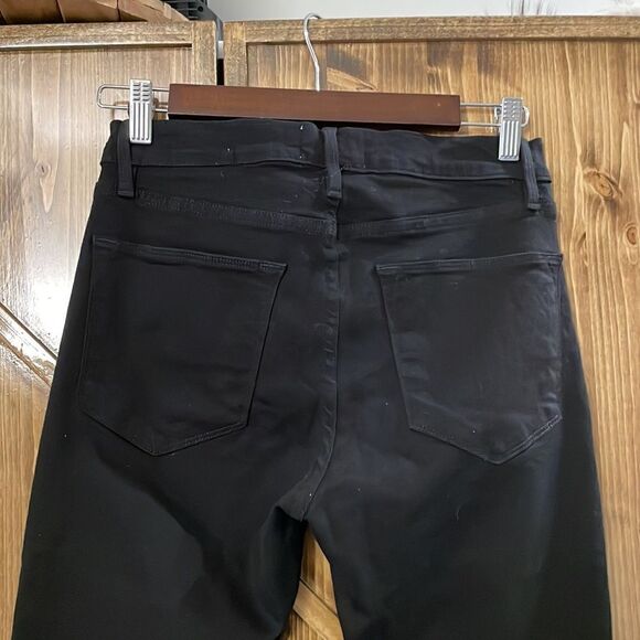 Black FRAME Le High Skinny Raw Stragger Jeans - Picture 9 of 13